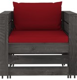 VidaXL 2-delige Loungeset met kussens grijs geïmpregneerd hout
