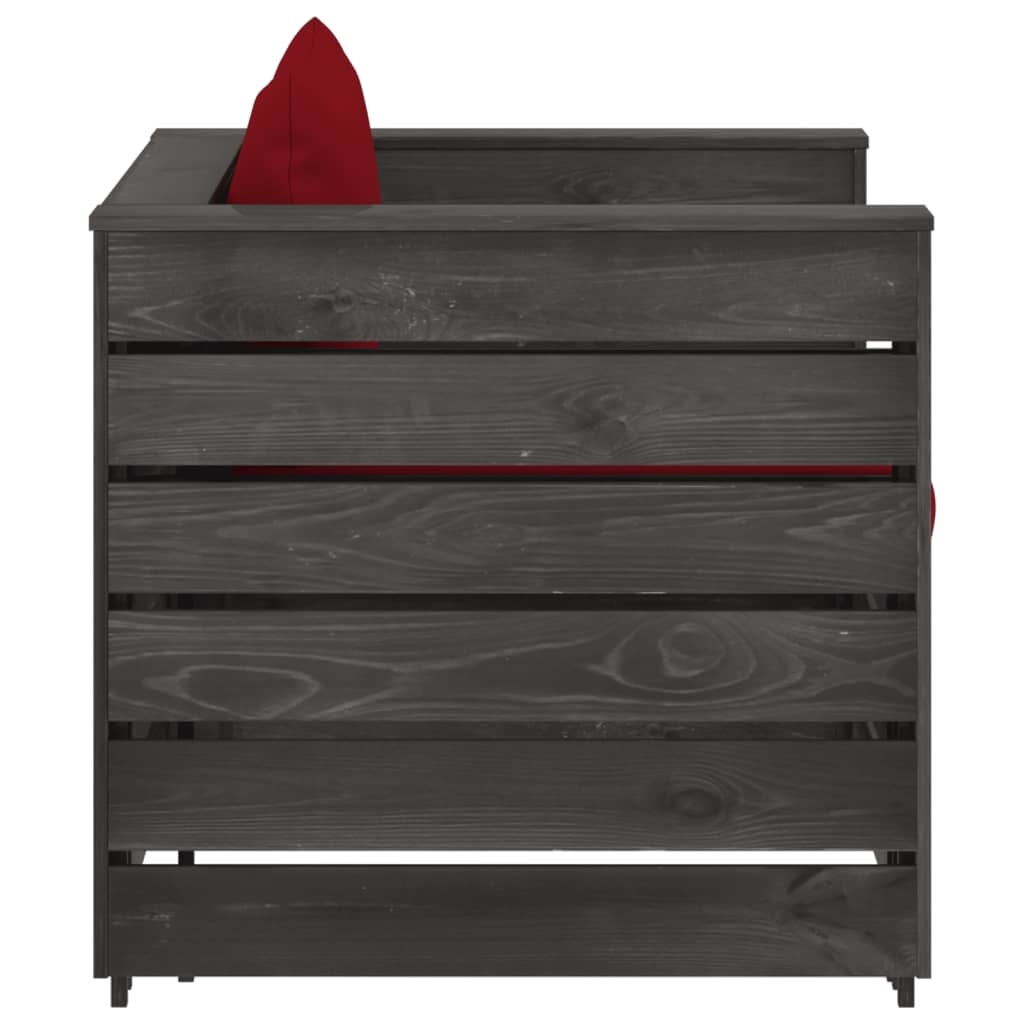 VidaXL 2-delige Loungeset met kussens grijs geïmpregneerd hout