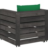 VidaXL 2-delige Loungeset met kussens grijs geïmpregneerd hout