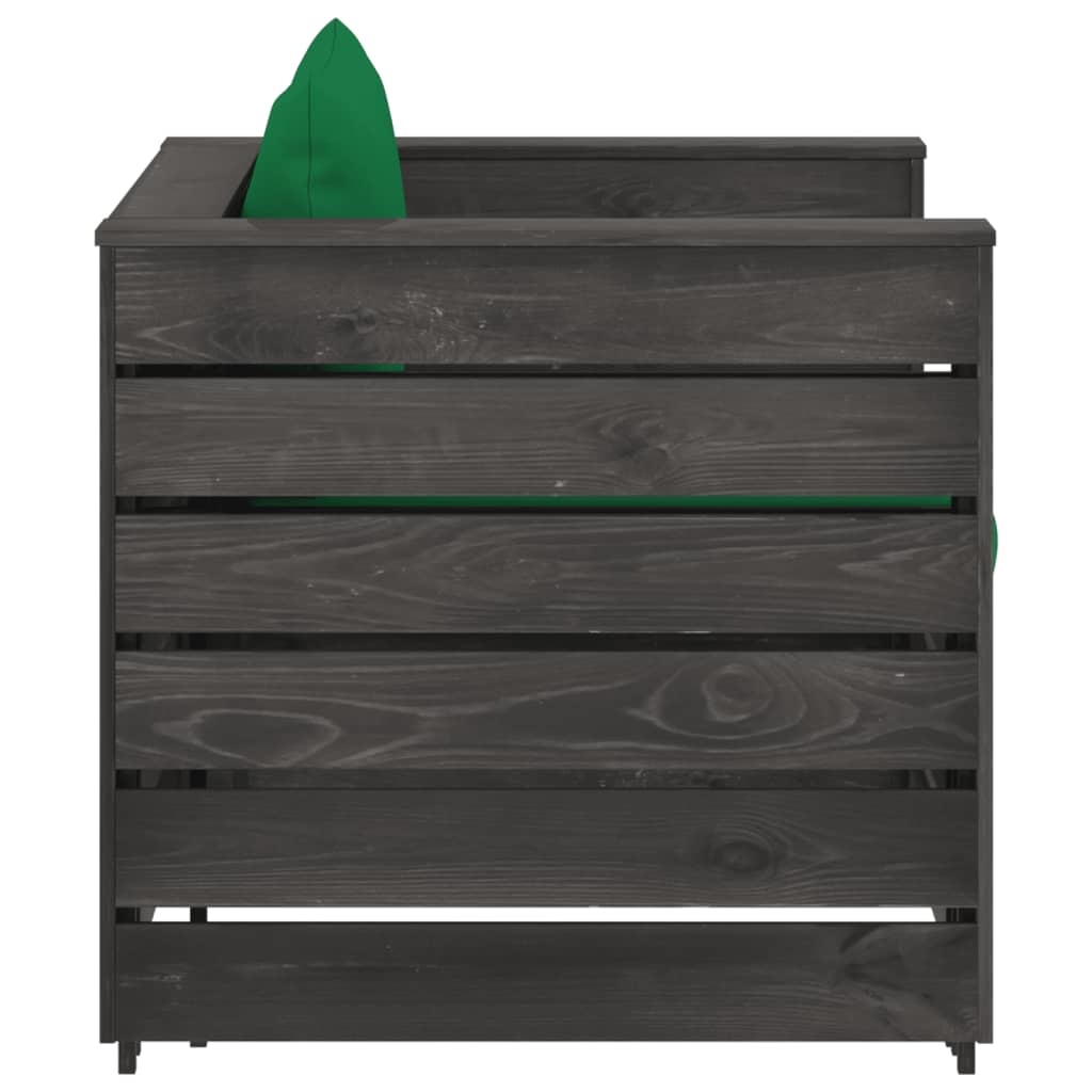 VidaXL 2-delige Loungeset met kussens grijs geïmpregneerd hout