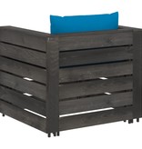 VidaXL 2-delige Loungeset met kussens grijs geïmpregneerd hout