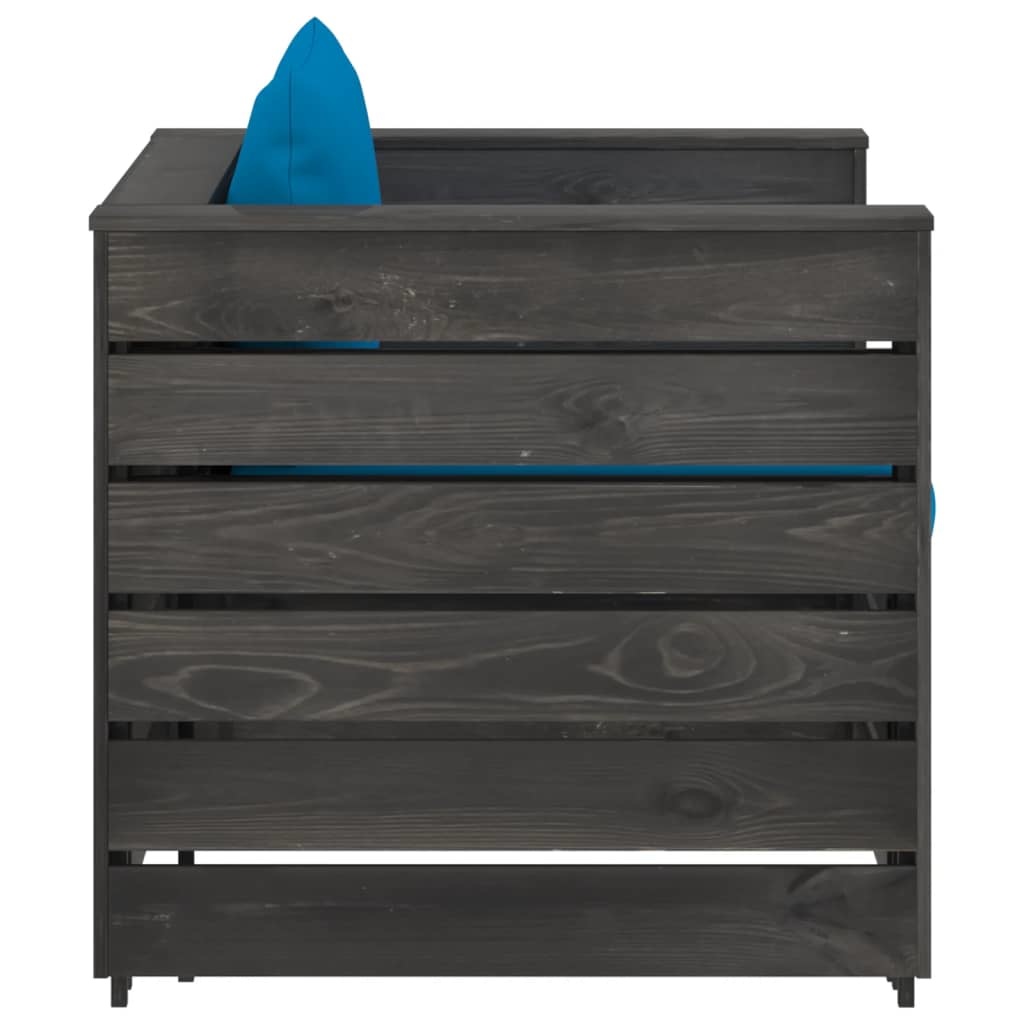 VidaXL 2-delige Loungeset met kussens grijs geïmpregneerd hout