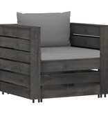 VidaXL 2-delige Loungeset met kussens grijs geïmpregneerd hout