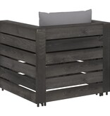 VidaXL 2-delige Loungeset met kussens grijs geïmpregneerd hout