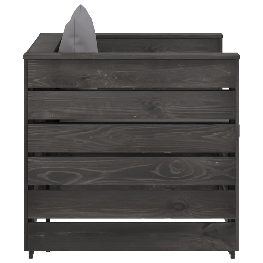 VidaXL 2-delige Loungeset met kussens grijs geïmpregneerd hout