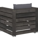 VidaXL 2-delige Loungeset met kussens grijs geïmpregneerd hout