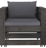VidaXL 2-delige Loungeset met kussens grijs geïmpregneerd hout