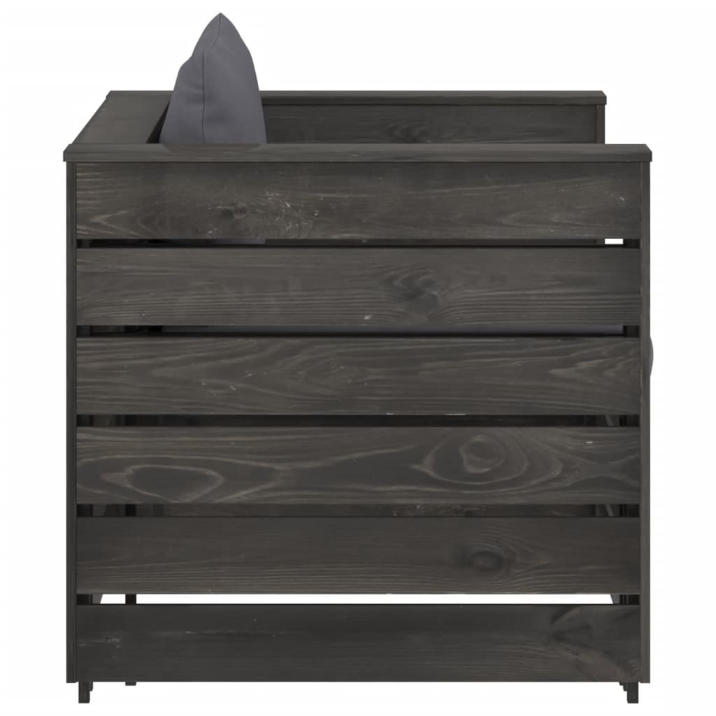 VidaXL 2-delige Loungeset met kussens grijs geïmpregneerd hout
