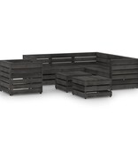 VidaXL 8-delige Loungeset grijs geïmpregneerd grenenhout