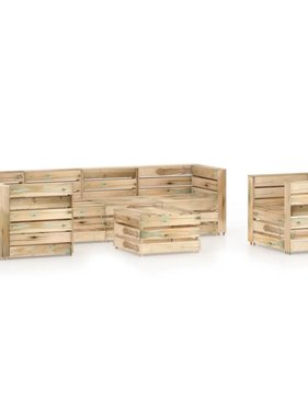 VidaXL 7-delige Loungeset groen geïmpregneerd grenenhout