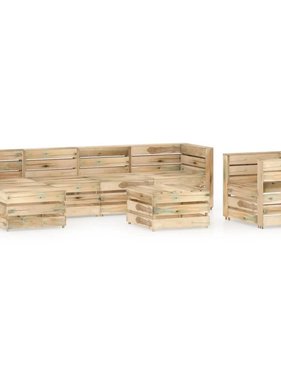 VidaXL 7-delige Loungeset groen geïmpregneerd grenenhout