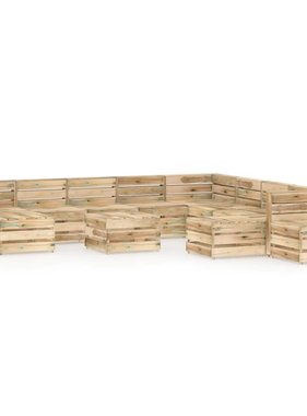 VidaXL 12-delige Loungeset groen geïmpregneerd grenenhout