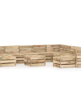 VidaXL 11-delige Loungeset groen geïmpregneerd grenenhout