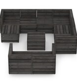 VidaXL 10-delige Loungeset grijs geïmpregneerd grenenhout