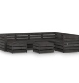 VidaXL 8-delige Loungeset grijs geïmpregneerd grenenhout