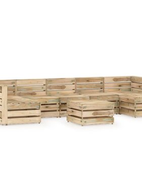 VidaXL 8-delige Loungeset groen geïmpregneerd grenenhout