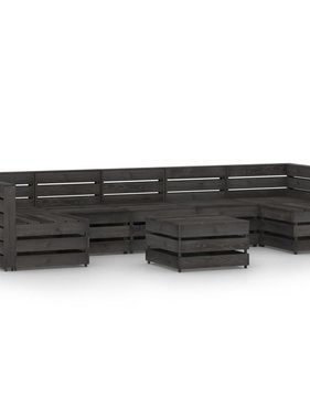 VidaXL 8-delige Loungeset grijs geïmpregneerd grenenhout