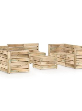 VidaXL 9-delige Loungeset groen geïmpregneerd grenenhout