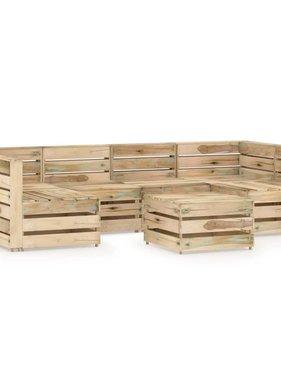 VidaXL 7-delige Loungeset groen geïmpregneerd grenenhout