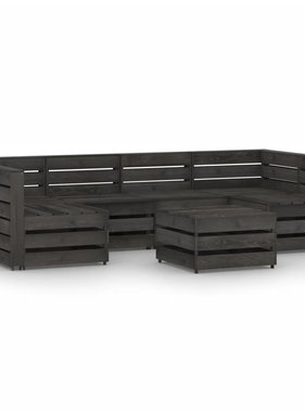 VidaXL 7-delige Loungeset grijs geïmpregneerd grenenhout