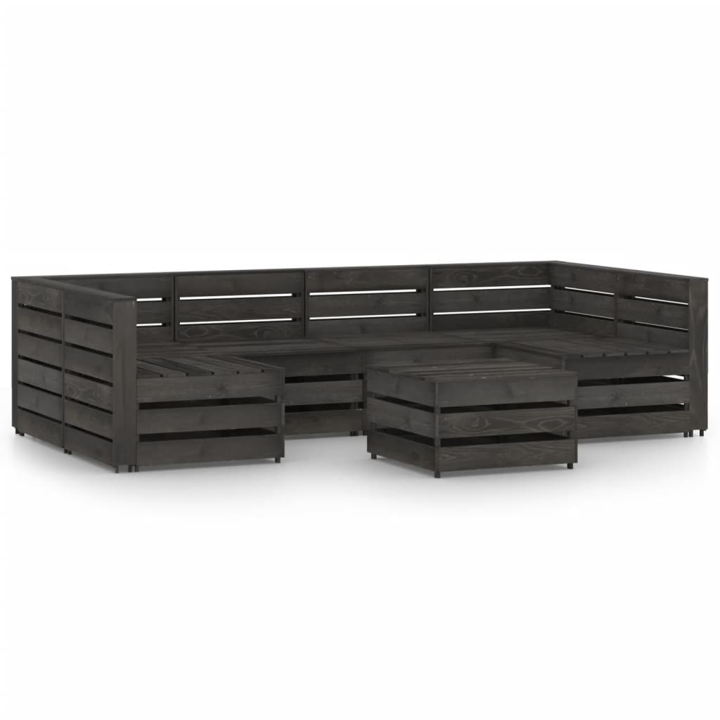 VidaXL 7-delige Loungeset grijs geïmpregneerd grenenhout
