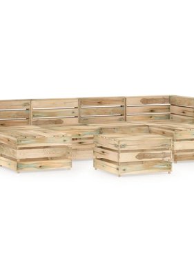 VidaXL 7-delige Loungeset groen geïmpregneerd grenenhout