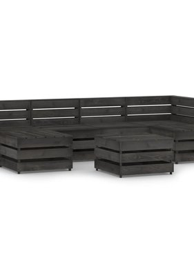 VidaXL 7-delige Loungeset grijs geïmpregneerd grenenhout