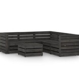 VidaXL 6-delige Loungeset grijs geïmpregneerd grenenhout