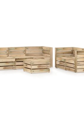 VidaXL 6-delige Loungeset groen geïmpregneerd grenenhout