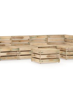 VidaXL 6-delige Loungeset groen geïmpregneerd grenenhout