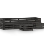 VidaXL 6-delige Loungeset grijs geïmpregneerd grenenhout