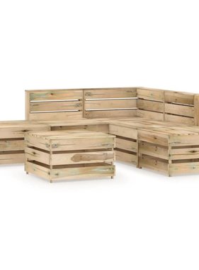 VidaXL 6-delige Loungeset groen geïmpregneerd grenenhout