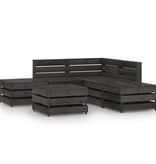 VidaXL 6-delige Loungeset grijs geïmpregneerd grenenhout