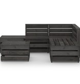 VidaXL 6-delige Loungeset grijs geïmpregneerd grenenhout
