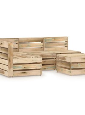 VidaXL 5-delige Loungeset groen geïmpregneerd grenenhout