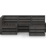 VidaXL 5-delige Loungeset grijs geïmpregneerd grenenhout