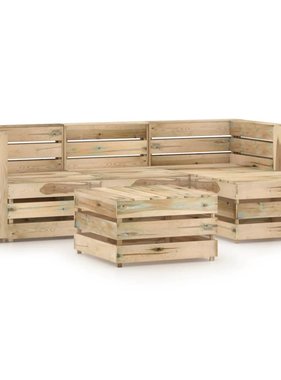 VidaXL 5-delige Loungeset groen geïmpregneerd grenenhout
