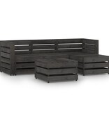 VidaXL 5-delige Loungeset grijs geïmpregneerd grenenhout