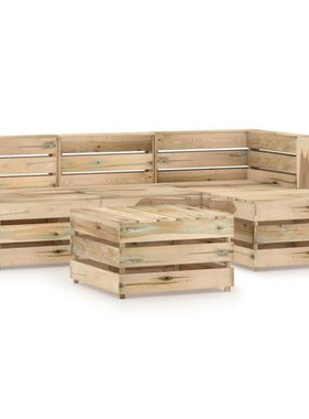 VidaXL 5-delige Loungeset groen geïmpregneerd grenenhout