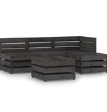 VidaXL 5-delige Loungeset grijs geïmpregneerd grenenhout