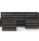 VidaXL 5-delige Loungeset grijs geïmpregneerd grenenhout