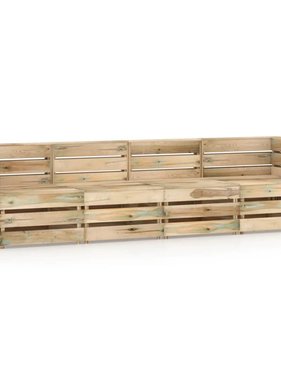 VidaXL Tuinbank 4-zits groen geïmpregneerd grenenhout