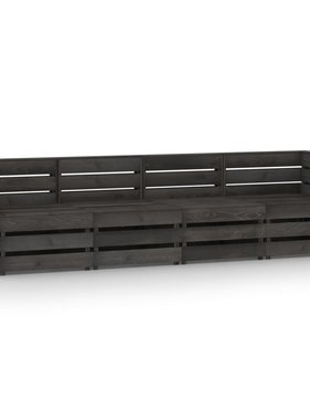 VidaXL Tuinbank 4-zits grijs geïmpregneerd grenenhout