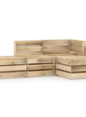 VidaXL 4-delige Loungeset groen geïmpregneerd grenenhout