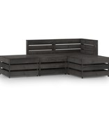 VidaXL 4-delige Loungeset grijs geïmpregneerd grenenhout
