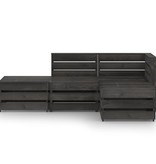 VidaXL 4-delige Loungeset grijs geïmpregneerd grenenhout