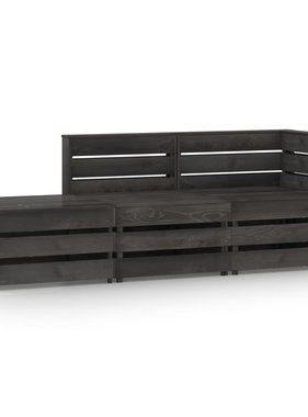 VidaXL 3-delige Loungeset grijs geïmpregneerd grenenhout