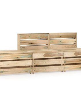 VidaXL 3-delige Loungeset groen geïmpregneerd grenenhout