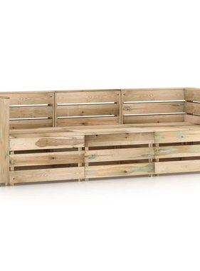 VidaXL Tuinbank 3-zits groen geïmpregneerd grenenhout