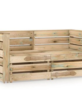 VidaXL Tuinbank 2-zits groen geïmpregneerd grenenhout